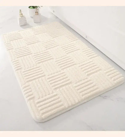 Gray textured striped floor mat bathroom non slip carpet