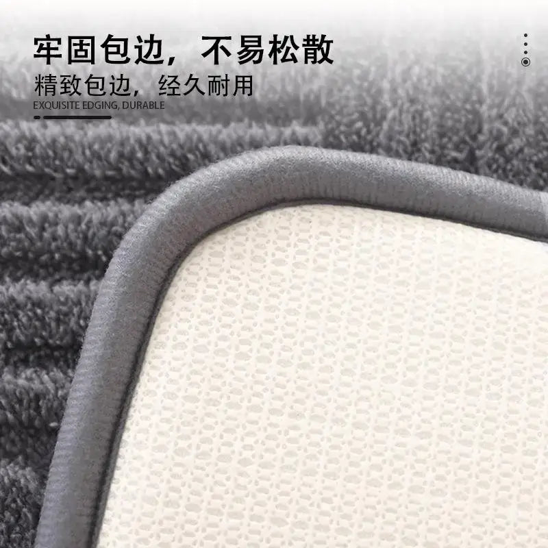 Gray textured striped floor mat bathroom non slip carpet