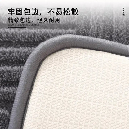 Gray textured striped floor mat bathroom non slip carpet