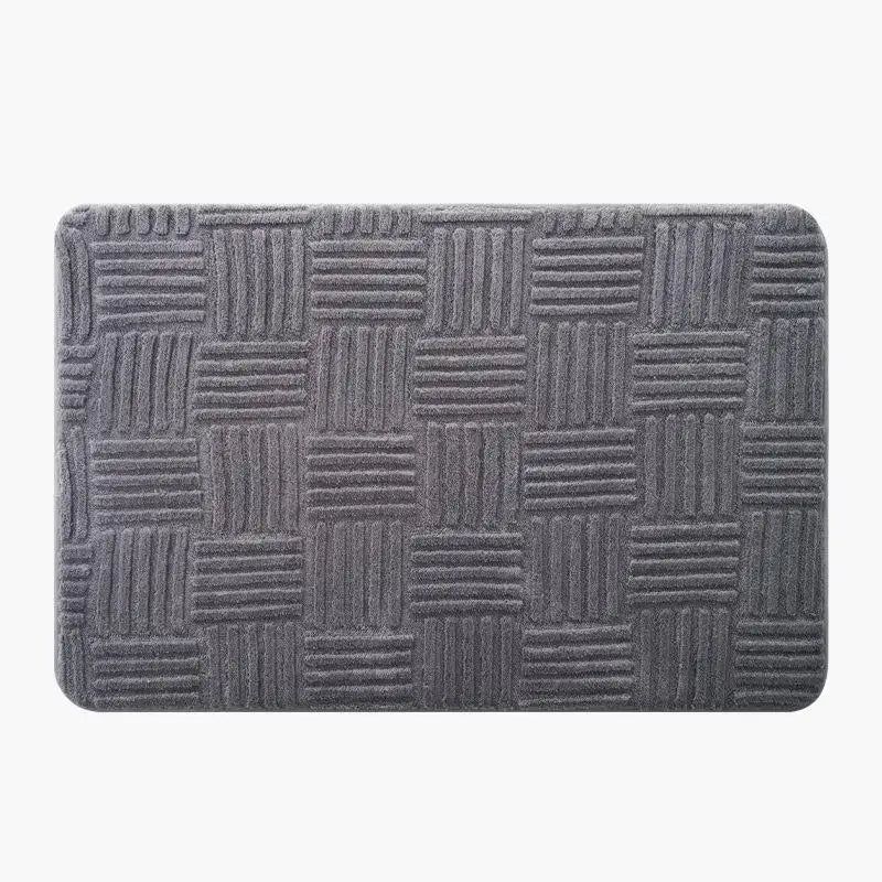 Gray textured striped floor mat bathroom non slip carpet