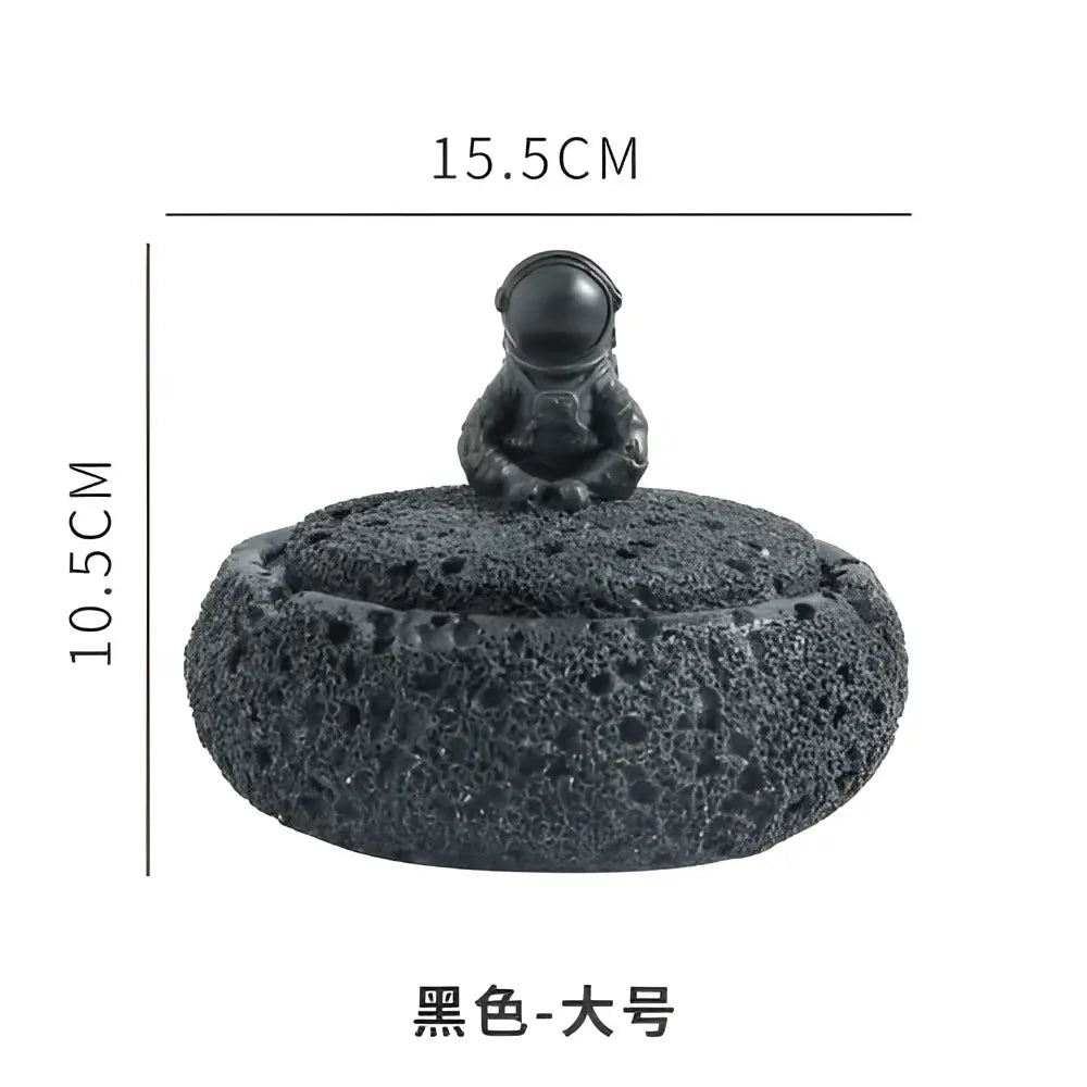 Gray volcanic stone cement astronaut ashtray for living room