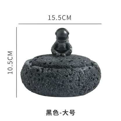 Gray volcanic stone cement astronaut ashtray for living room