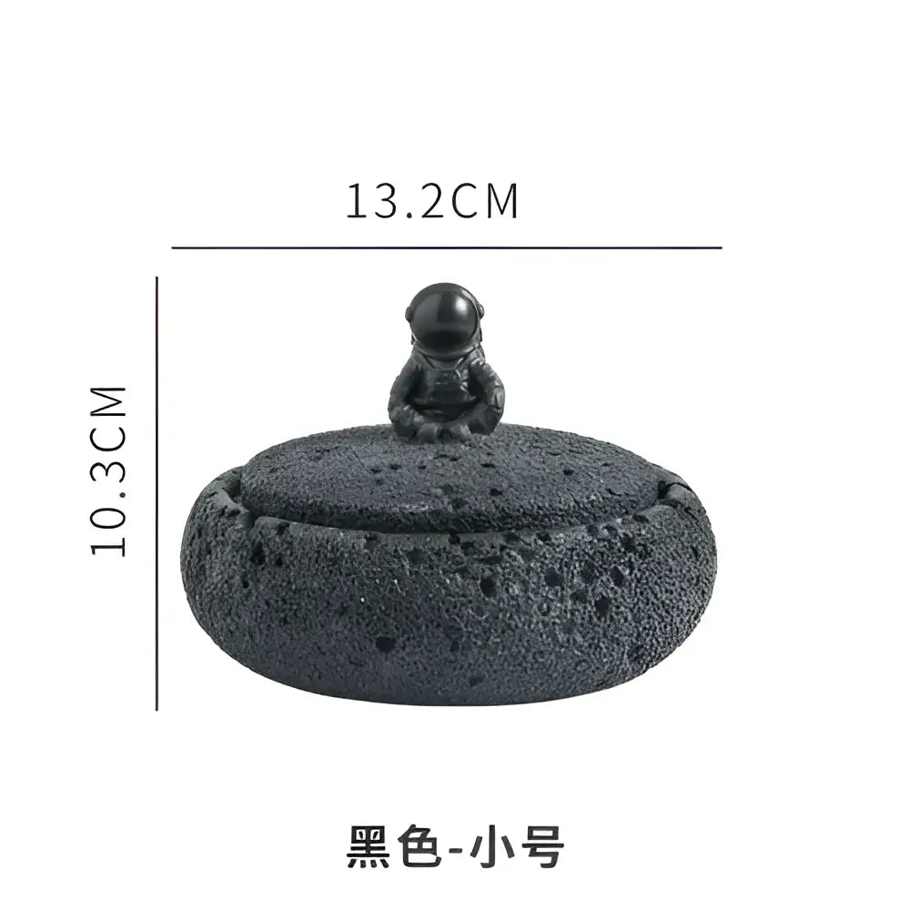 Gray volcanic stone cement astronaut ashtray for living room
