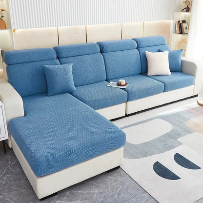 Gray & white jacquard velvet sofa cover living room stretch slipcover