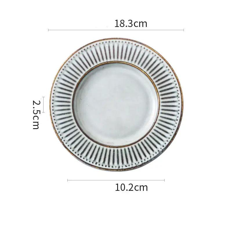 Gray & white striped ceramic wedding tableware set – dining room