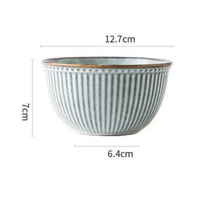 Gray & white striped ceramic wedding tableware set – dining room