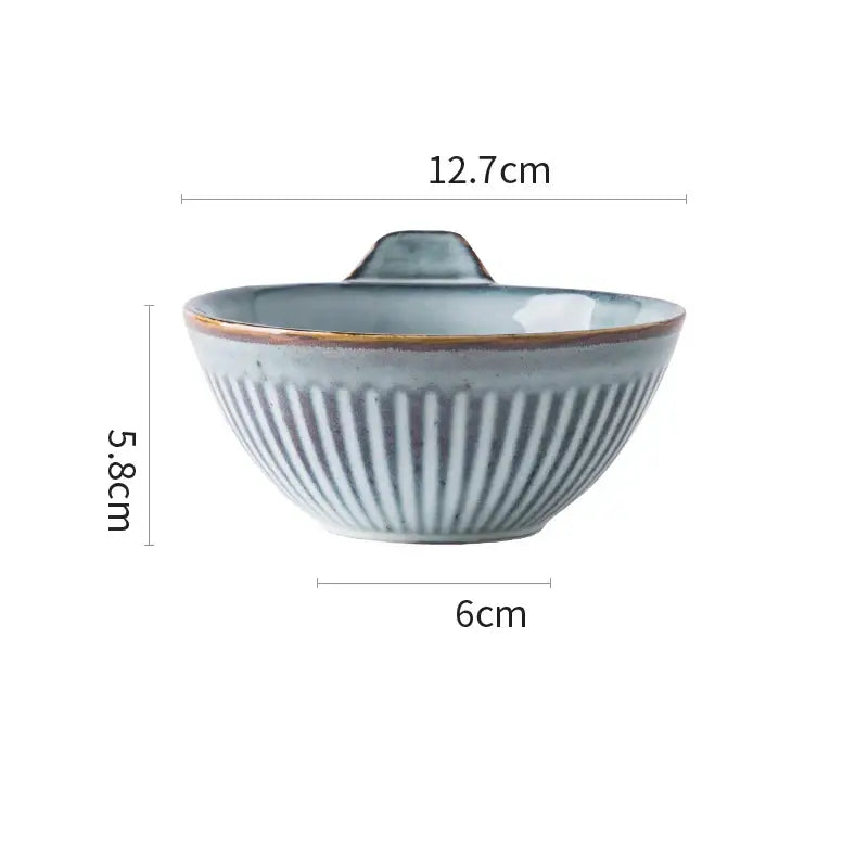 Gray & white striped ceramic wedding tableware set – dining room