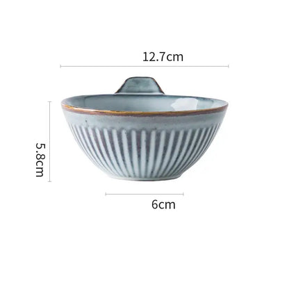 Gray & white striped ceramic wedding tableware set – dining room