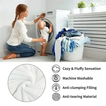 Gray & white textured fleece cozy winter bed blanket bedroom