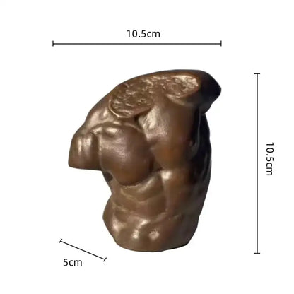 Greek bronze nude human figure bust sculpture living room decor