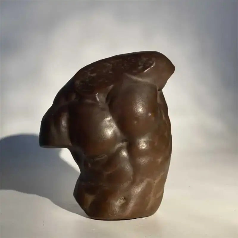 Greek bronze nude human figure bust sculpture living room decor