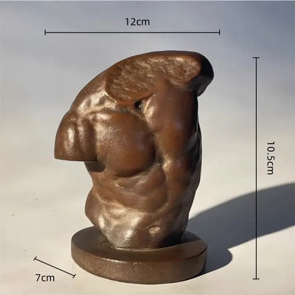 Greek bronze nude human figure bust sculpture living room decor