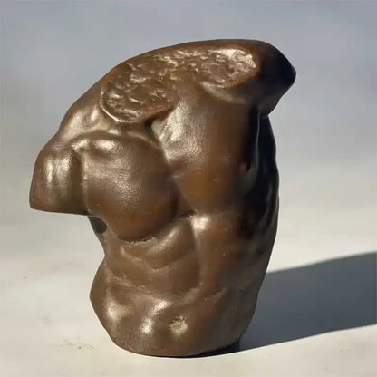 Greek bronze nude human figure bust sculpture living room decor