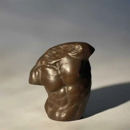 Greek bronze nude human figure bust sculpture living room decor