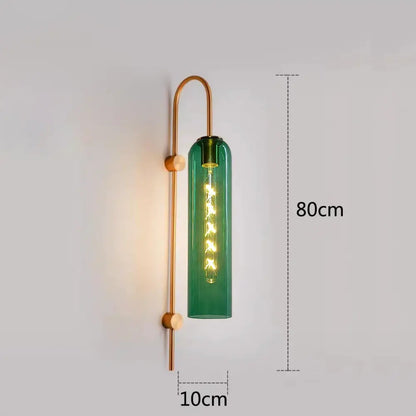 Green amber and green glass nordic pendant light for living room