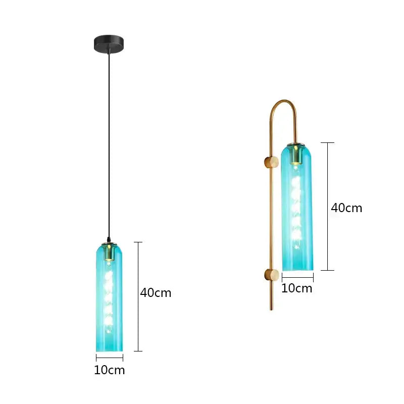 Green amber and green glass nordic pendant light for living room