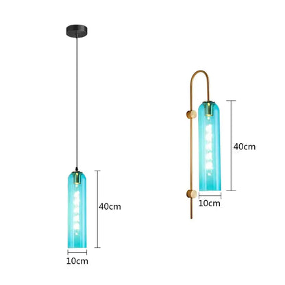 Green amber and green glass nordic pendant light for living room