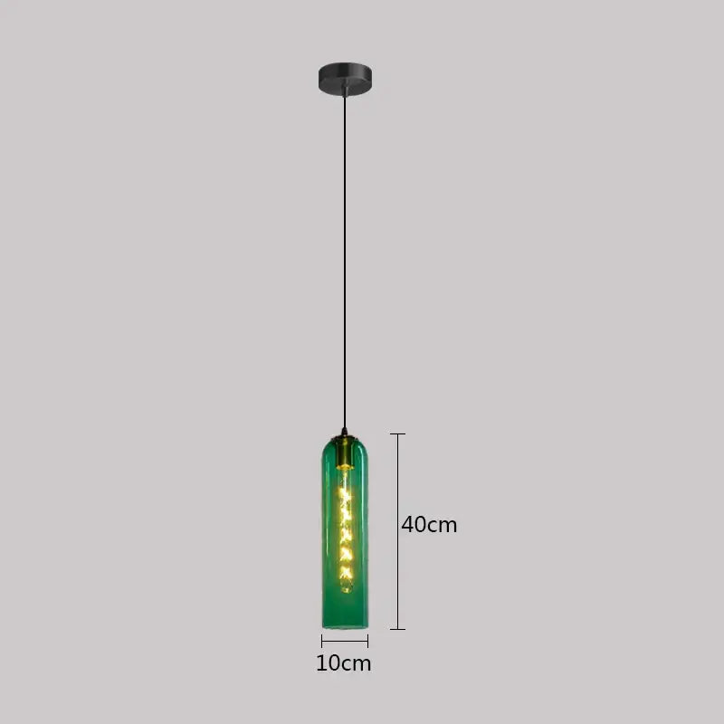 Green amber and green glass nordic pendant light for living room