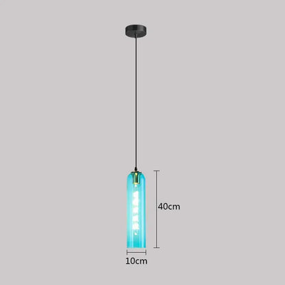 Green amber and green glass nordic pendant light for living room