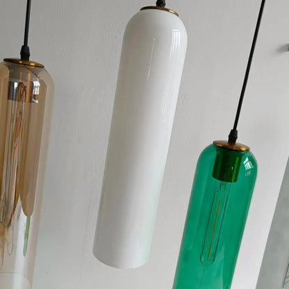 Green amber and green glass nordic pendant light for living room