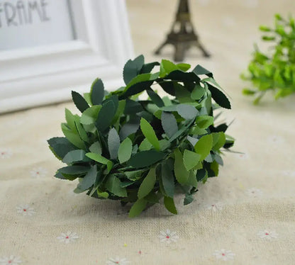 Green and autumn leaf vine wreath garland living room decor