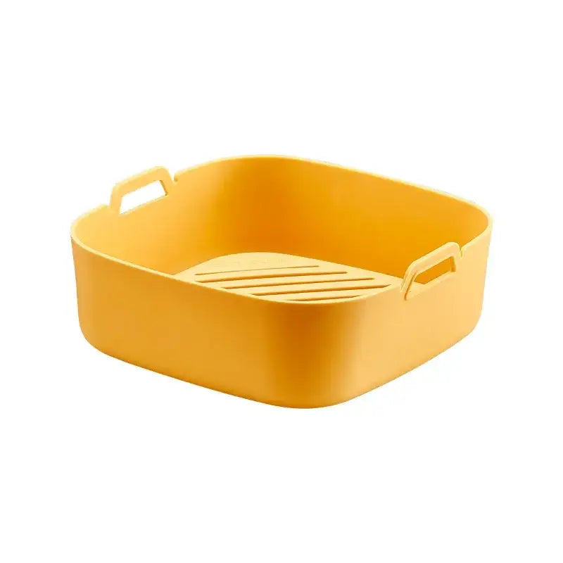 Green and black silicone air fryer pot – kitchen baking tray