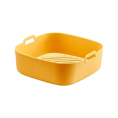 Green and black silicone air fryer pot – kitchen baking tray