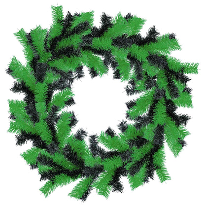 Green and Black Tinsel Christmas Wreaths