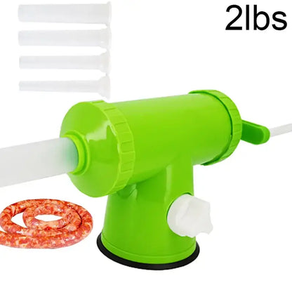 Green and white 2lbs plastic sausage maker with funnel tubes kitchen tool