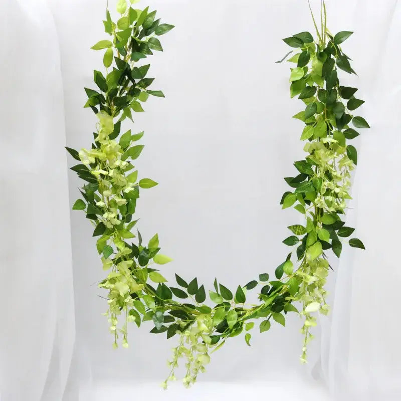 Green and white artificial flowers garden wedding arch decor