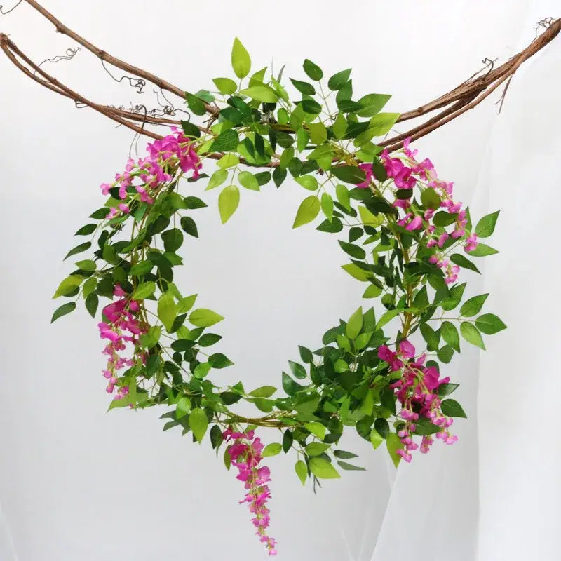Green and white artificial flowers garden wedding arch decor