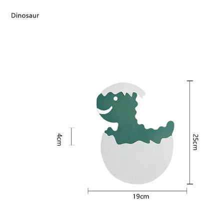 Green and white dino egg led wall lamp bedroom night light