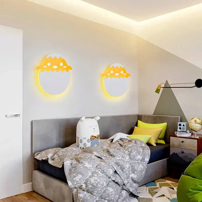 Green and white dino egg led wall lamp bedroom night light