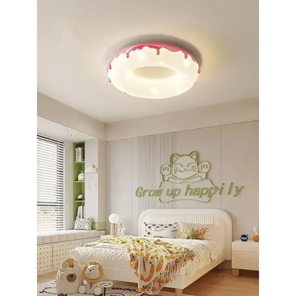 Green and white doughnut ceiling light bedroom eye protection led