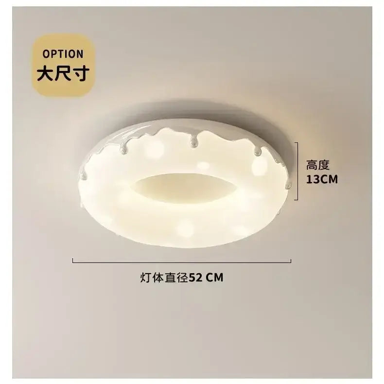Green and white doughnut ceiling light bedroom eye protection led