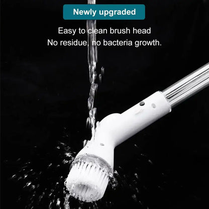 Green and white electric spin cleaner – kitchen floor scrub brush