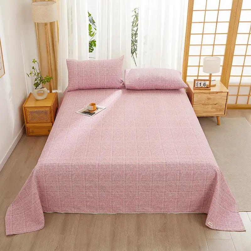 Green and white panda cartoon printed cotton bedspread bedroom decor