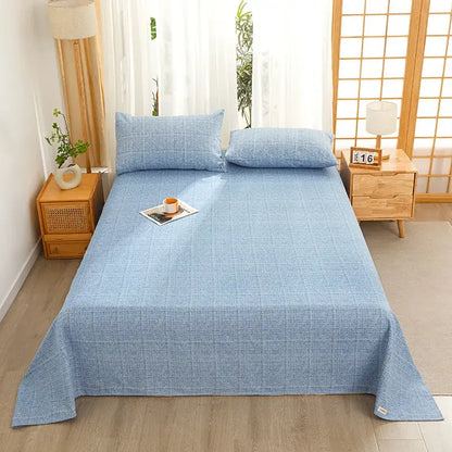 Green and white panda cartoon printed cotton bedspread bedroom decor