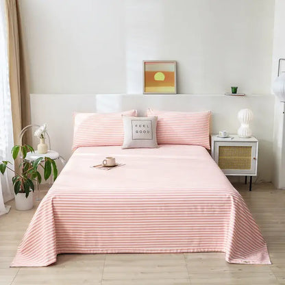 Green and white panda cartoon printed cotton bedspread bedroom decor
