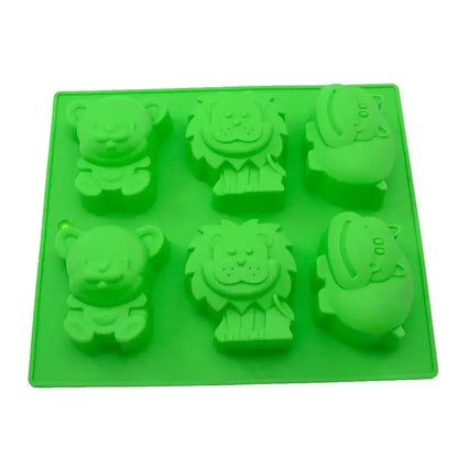Green animal silicone mold kitchen lion hippo baking tray