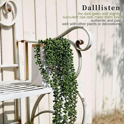 Green artificial fern vine hanging plant – living room decor