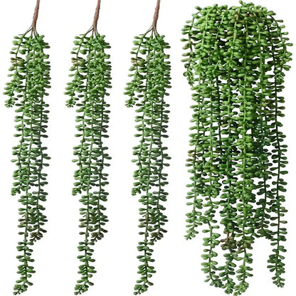 Green artificial fern vine hanging plant – living room decor