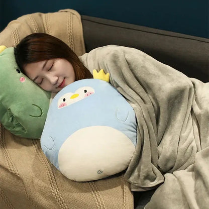 Green avocado cartoon animal throw pillow blanket bedroom decor