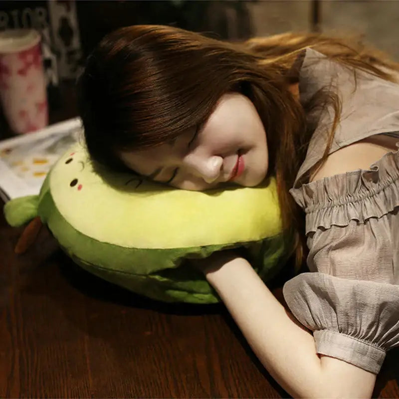 Green avocado cartoon animal throw pillow blanket bedroom decor