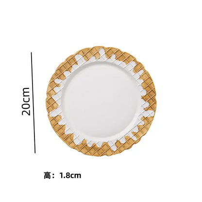 Green & beige creative biscuit ceramic tableware set dining room mug