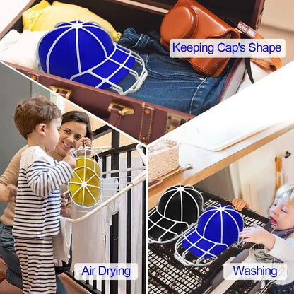 Green & black mesh cap washer dryer frame laundry room hat cleaner