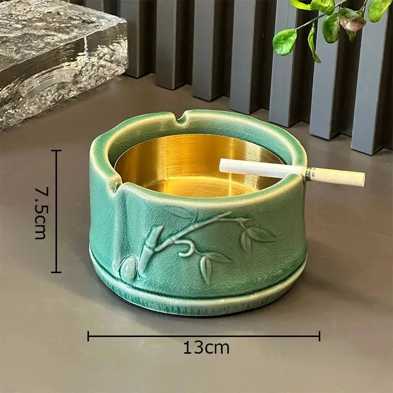 Green ceramic bamboo tissue box living room decor