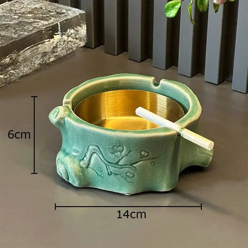Green ceramic bamboo tissue box living room decor