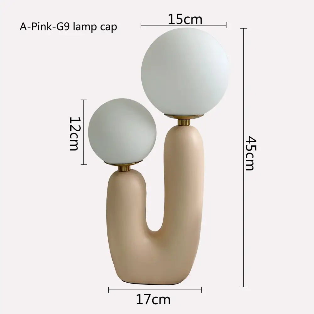Green ceramic double frosted glass table lamp for bedroom