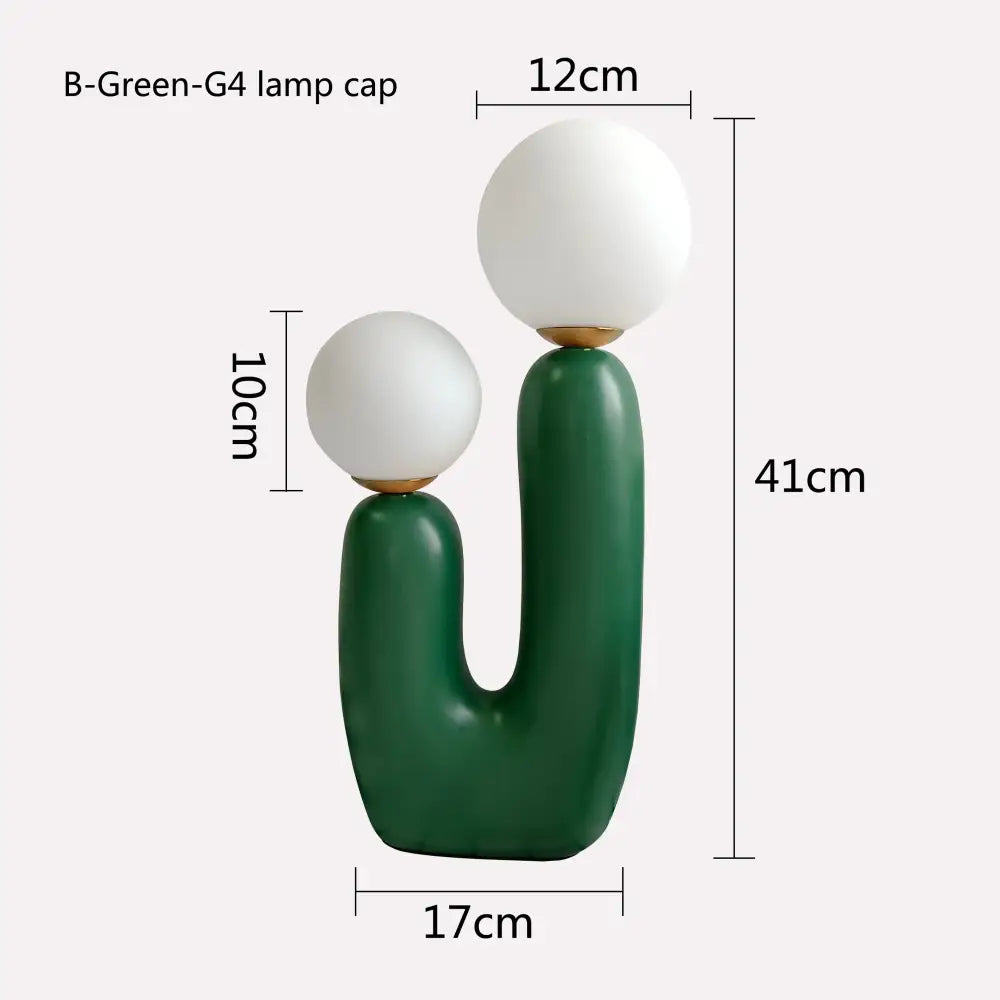 Green ceramic double frosted glass table lamp for bedroom
